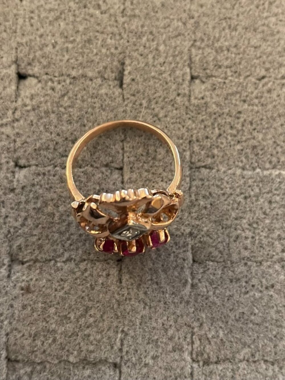 Vintage 14k Gold Ring Rose Gold 1920s - 1940s Art Deco Sz 5.5 RARE 4 grams - Picture 3 of 14